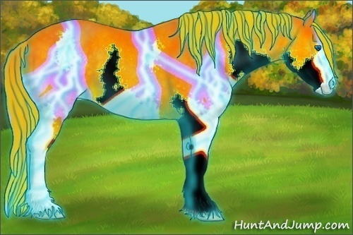 Horse Color:Thunderstruck Watercolor Chocolate Palomino Splash 