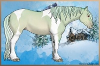 Horse Color:Watercolor Silver Sable Champagne Chinchilla Dun Tobiano 