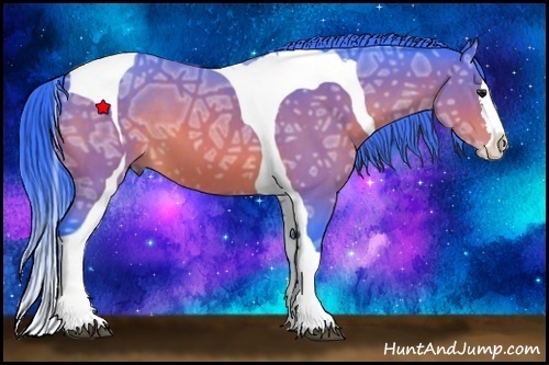 Horse Color:Watercolor Bay Ice Splash Tobiano 