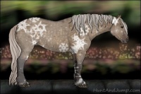 Horse Color:Silver Brown Ice Roan Dun Rabicano 