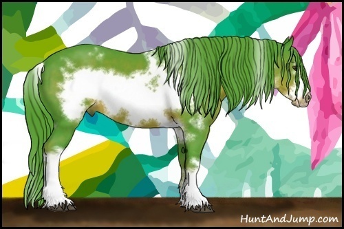 Horse Color:Watercolor White Spotted Liver Chestnut Frame 