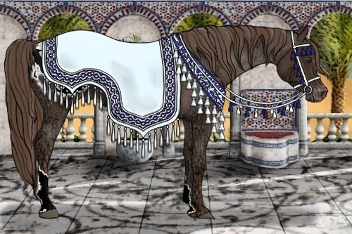 Horse Color:Liver Chestnut Ice Sabino Tobiano Blanket Rabicano 