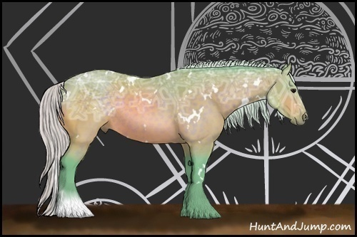 Horse Color:Watercolor White Spotted Silver Bay Ice Rabicano