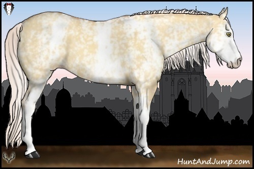 Horse Color:White Spotted Silver Sable Champagne Dun 