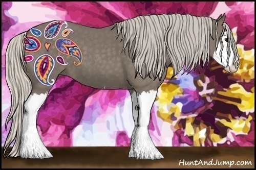 Horse Color:Silver Smoky Blue Roan Splash 