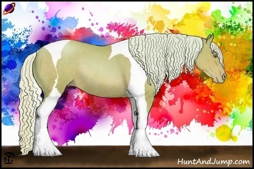 Horse Color:Watercolor Silver Brown Pearl Tobiano Rabicano 