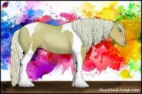 Horse Color:Watercolor Silver Brown Pearl Tobiano Rabicano
