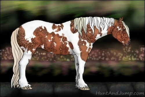 Horse Color:Watercolor White Spotted Silver Bay Ice Tobiano