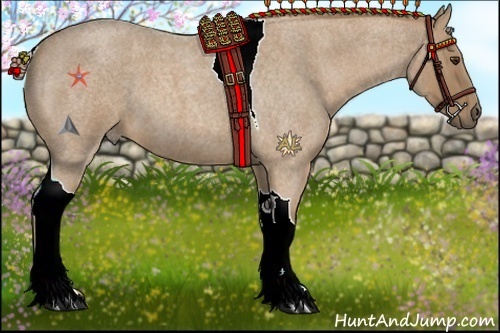 Horse Color:Palomino Roan Tobiano 