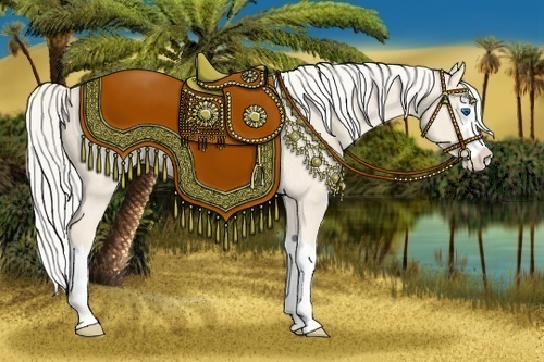 Horse Color:Cremello Splash Brindle