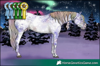 Horse Color:Nacre Watercolor Liver Chestnut Ice Splash Varnish Rabicano