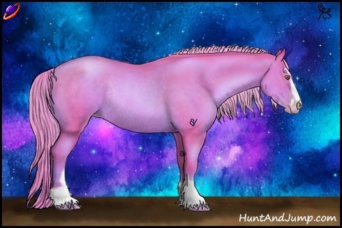 Horse Color:Watercolor Liver Chestnut Pearl Sabino Rabicano 