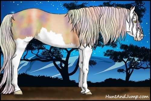 Horse Color:Nacre Silver Sable Champagne Roan Splash