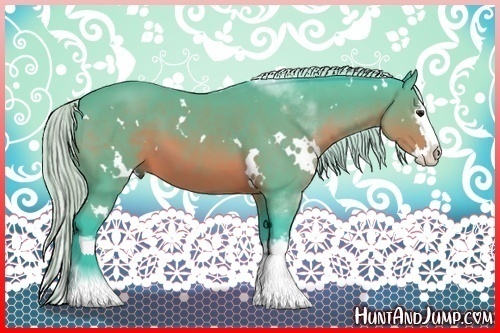 Horse Color:Watercolor White Spotted Silver Brown Splash 