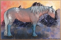 Horse Color:Watercolor White Spotted Silver Bay 