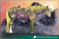 Horse Color:Watercolor White Spotted Liver Chestnut Ice Sabino 