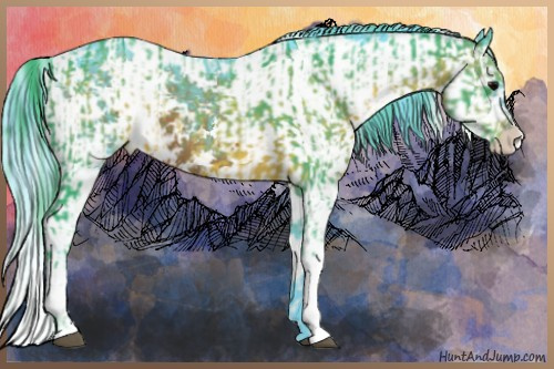 Horse Color:Watercolor Brown Sabino and Watercolor Brown Sabino
