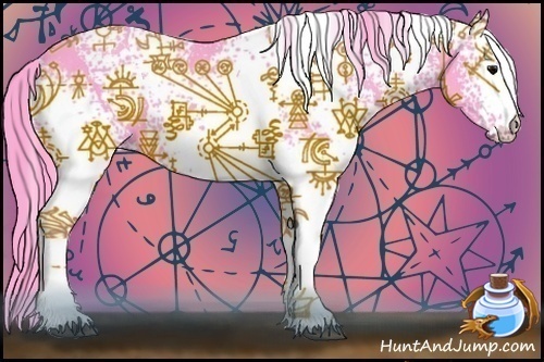 Horse Color:Watercolor White Spotted Black 