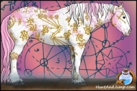 Horse Color:Watercolor White Spotted Black