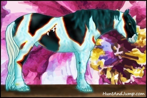 Horse Color:Thunderstruck Gold Champagne Tobiano Near Leopard Rabicano 