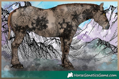 Horse Color:Brown Ice Pearl Dun  Brindle