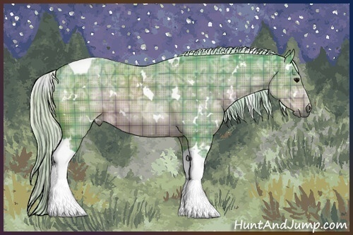 Horse Color:Watercolor Plaid  White Spotted Silver Brown Ice Tobiano 