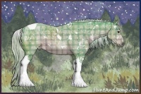 Horse Color:Watercolor Plaid  White Spotted Silver Brown Ice Tobiano 