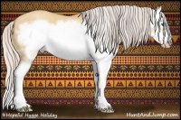 Horse Color:White Spotted Silver Amber Champagne Dun Splash Frame 
