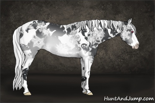 Horse Color:Silver Brown Chinchilla Ice Splash Tobiano 