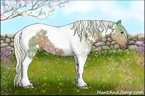Horse Color:Watercolor White Spotted Silver Brown Ice Tobiano