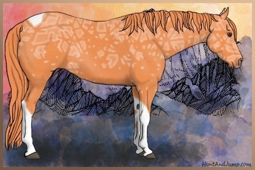 Horse Color:Watercolor Liver Chestnut Ice Tobiano 