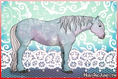 Horse Color:Watercolor White Spotted Silver Black Ice 