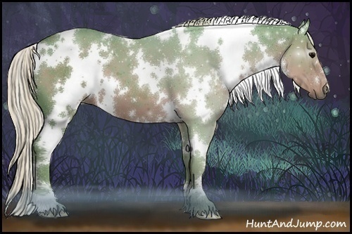 Horse Color:Watercolor White Spotted Silver Black 