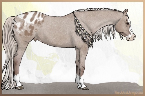 Horse Color:Chocolate Silver Grullo Roan Splash Varnish