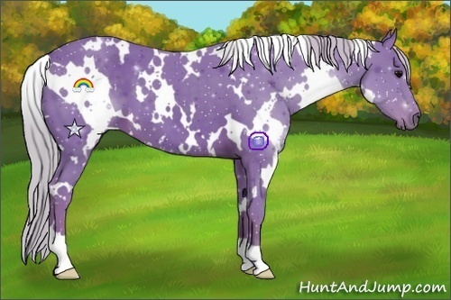 Horse Color:Watercolor White Spotted Silver Black 