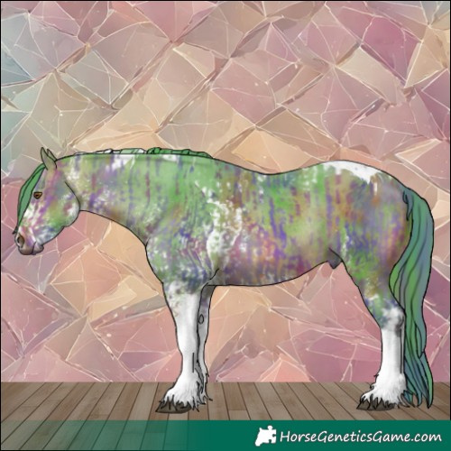Horse Color:Nacre Watercolor Brown Tobiano Rabicano  and Nacre Watercolor White Spotted Brown Tobiano Rabicano 