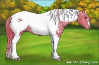 Horse Color:Watercolor Liver Chestnut Tobiano Snowcap