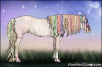 Horse Color:Painted Watercolor Sable Champagne Roan Pearl and Painted Watercolor Silver Buckskin Roan Pearl Dun