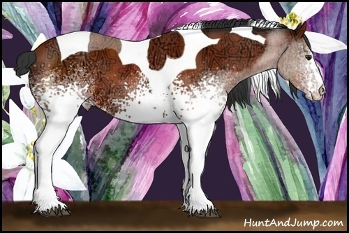 Horse Color:White Spotted Bay Ice Tobiano 