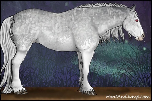 Horse Color:White Spotted Silver Black Chinchilla Ice