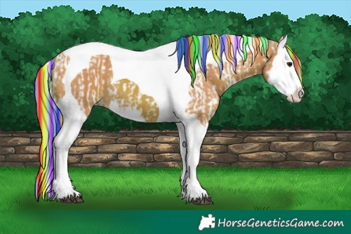 Horse Color:Painted Watercolor Silver Brown Splash Tobiano Varnish and Painted Watercolor Bay Splash Tobiano
