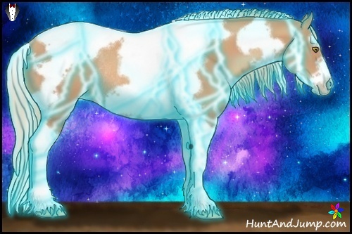 Horse Color:Thunderstruck Gold Champagne Splash Tobiano Frame Rabicano 