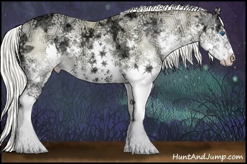 Horse Color:Silver Buckskin Ice Pearl Onyx Sabino Splash Brindle