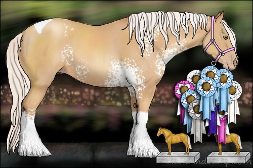 Horse Color:White Spotted Silver Classic Champagne Tobiano 