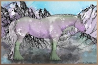 Horse Color:Watercolor White Spotted Silver Bay Ice Sabino