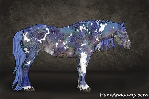 Horse Color:Nacre Watercolor White Spotted Liver Chestnut Ice 