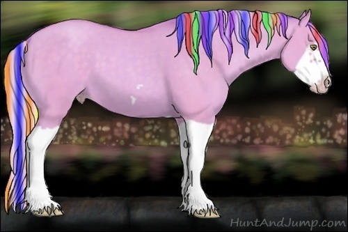 Horse Color:Painted Watercolor Silver Classic Champagne Dun Splash Frame 