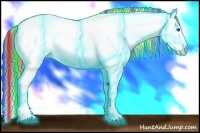 Horse Color:Painted Thunderstruck White Spotted Red Onyx Splash Varnish 