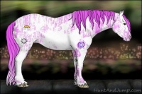 Horse Color:Watercolor White Spotted Liver Chestnut Ice Splash Frame 