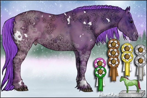 Horse Color:Watercolor White Spotted Black Ice Pearl Rabicano 